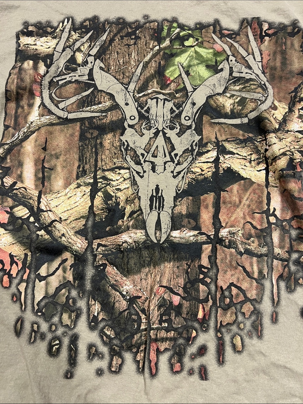 Men's Graphic Hunting Skull Tee xl mossy oak 100% cotton z20
